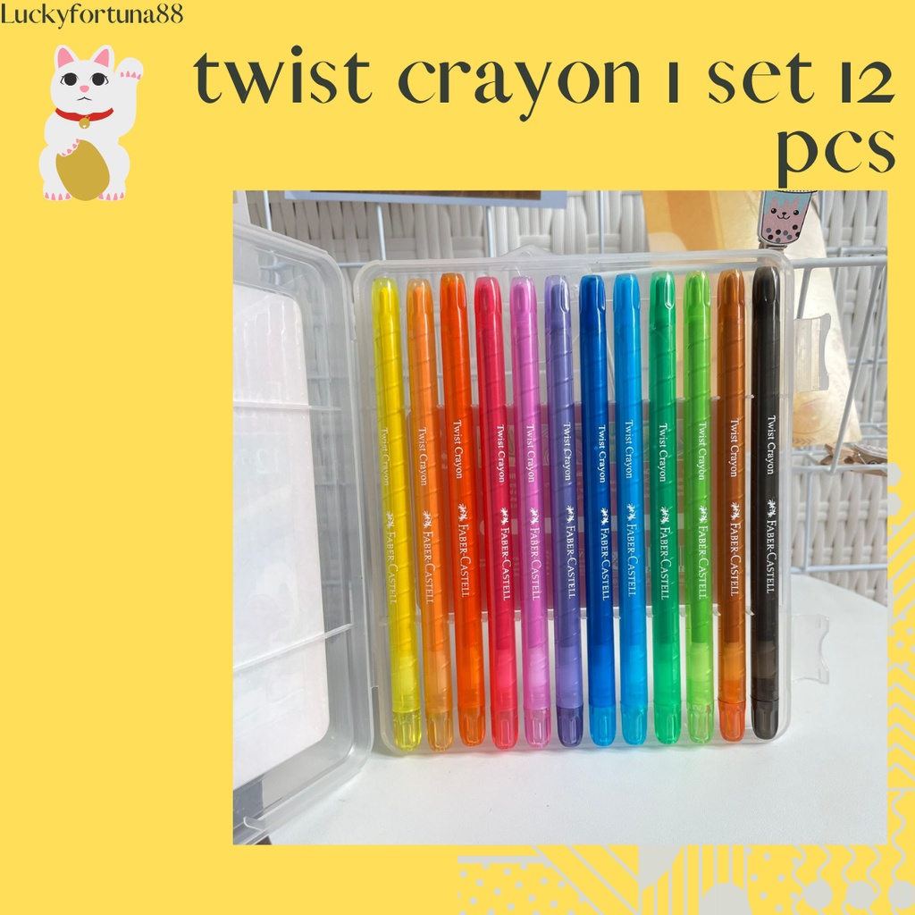 

[Luckyfortuna88] crayon twist set 12 pcs crayon twist alat tulis gambar alat tulis sekolah crayon mewarnai crayon pastel