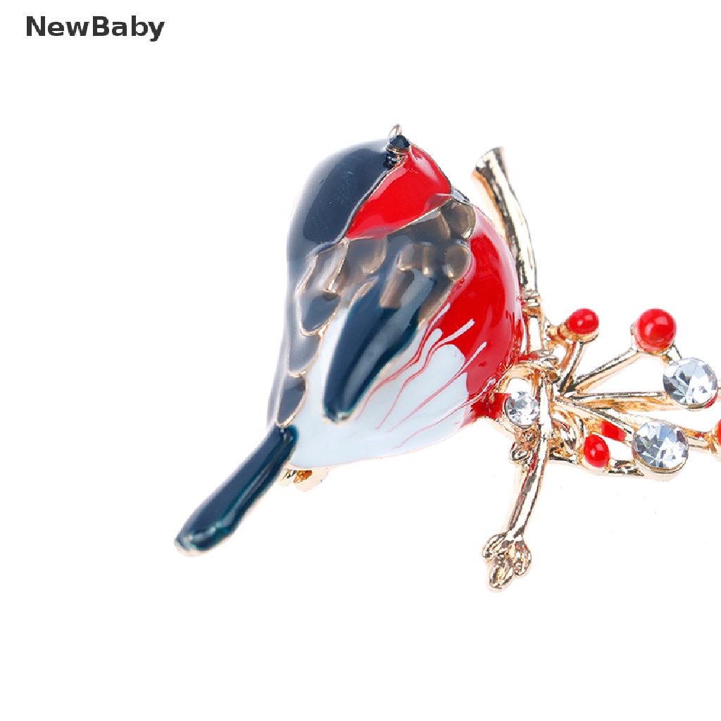 Newbaby Bros Enamel Bentuk Burung Warna Merah Untuk Hadiah Tahun Baru