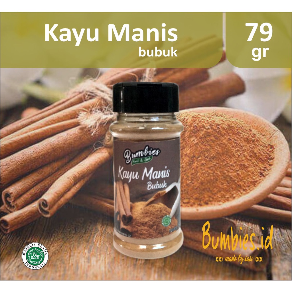 𝘽𝙪𝙢𝙗𝙞𝙚𝙨 𝙋𝙧𝙤𝙙𝙪𝙘𝙩 Kayu Manis Bubuk 79gram | Ground Cinnamon | Rempah Rempah | Bumbu Instan Botol