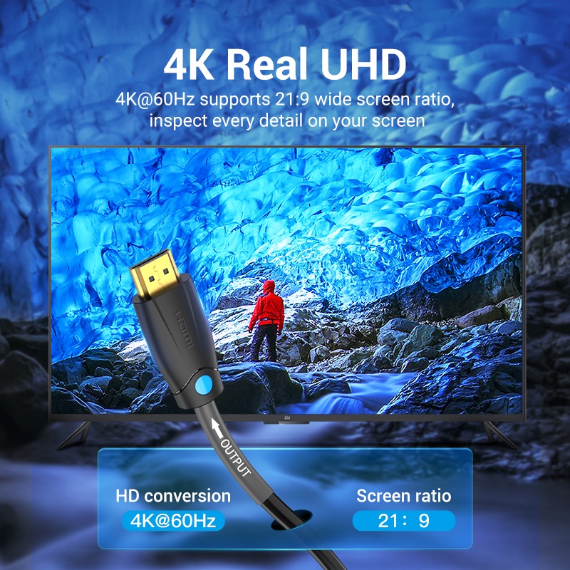 ( Bisa Cod ) Vention Kabel HDMI Engineering 4K 3D Konstruksi Industrial AAM 20m