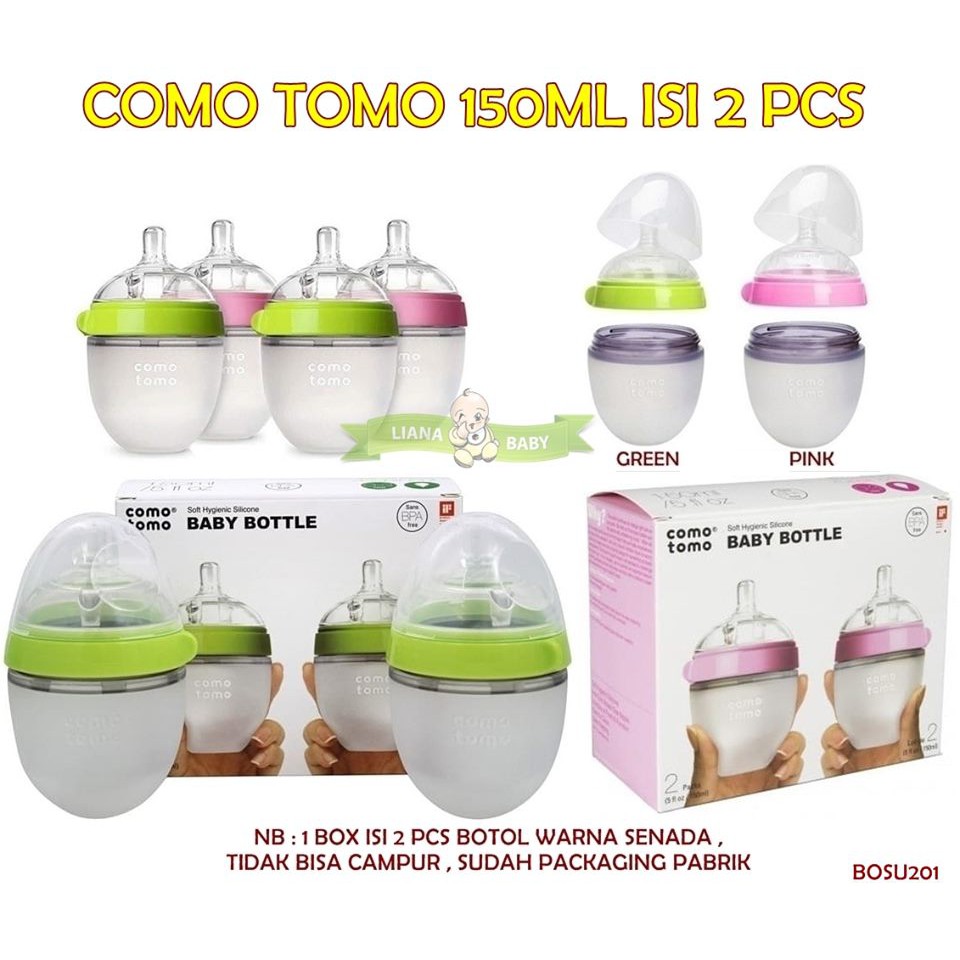 BOSU201 BOTOL SUSU SILIKON COMOTOMO 150ML ISI 2 PCS