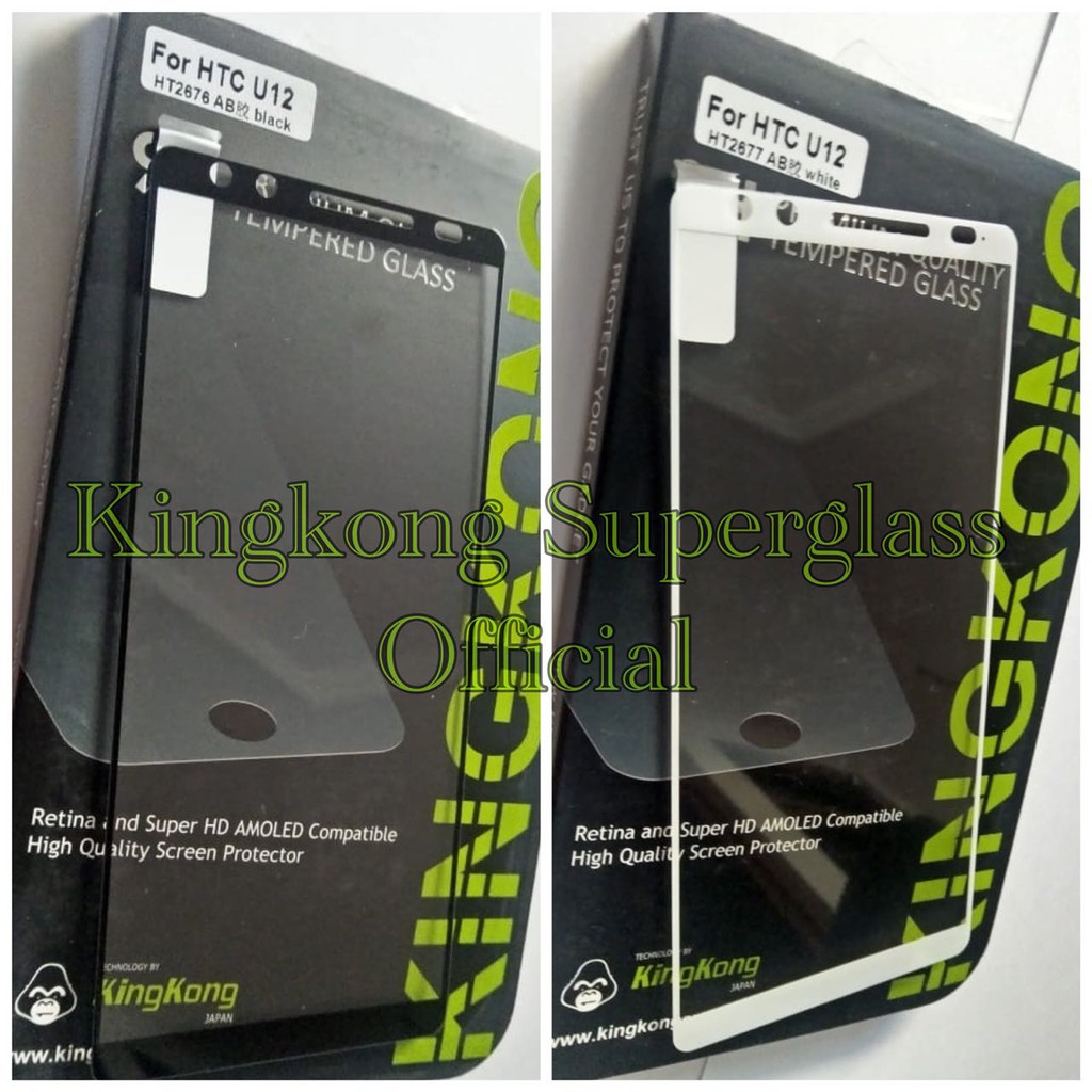 KingKong Tempered Glass HTC U12 FULL COVER Anti Gores Kaca Kingkong HTC U12