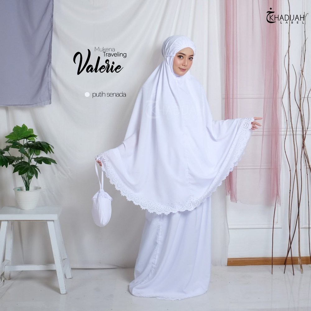 Mukena Dewasa Putih Polos Mukena Bali Katun Jumbo Brukat Atasan Bawahan