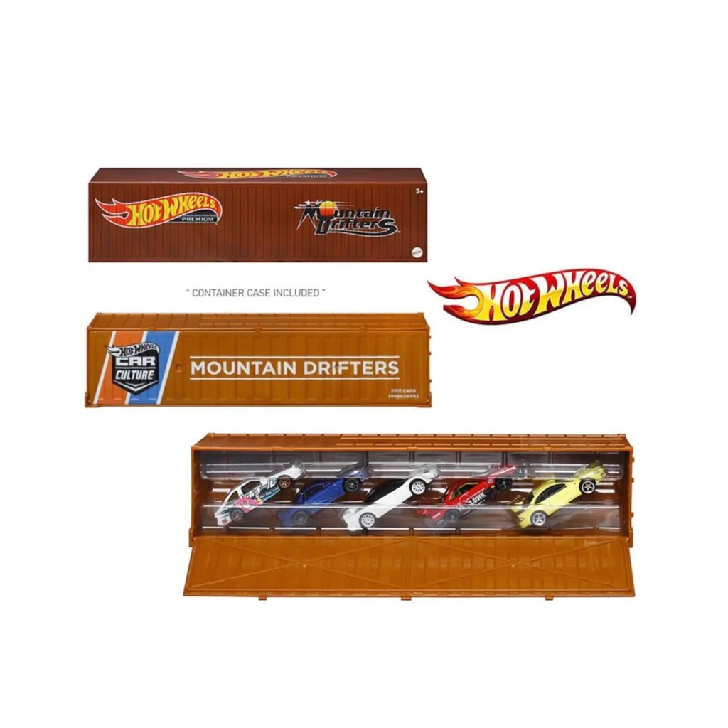 hotwheels hot mountain drifters drifter container set 5 nissan toyota mitsubishi honda