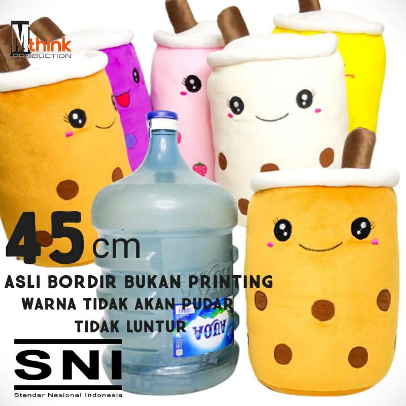 boneka boba jumbo brown sugar, milk tea, strawberry