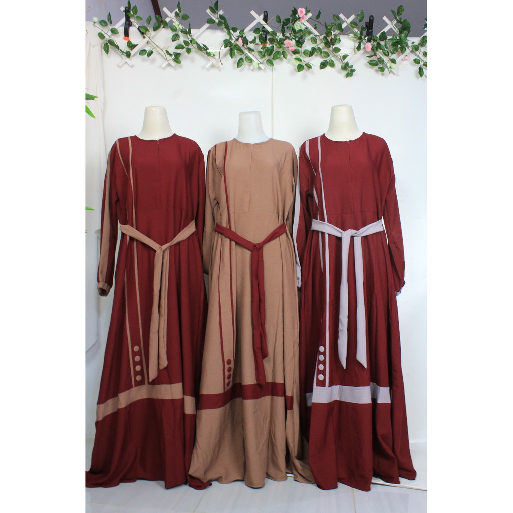 Gamis itycrepe ity crepe kancing ANATA remaja kasual dres