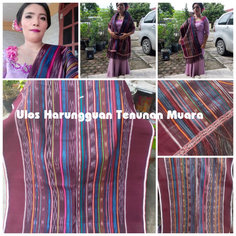Ulos Harungguan Tenun Tangan Muara Original Pewarna Alam