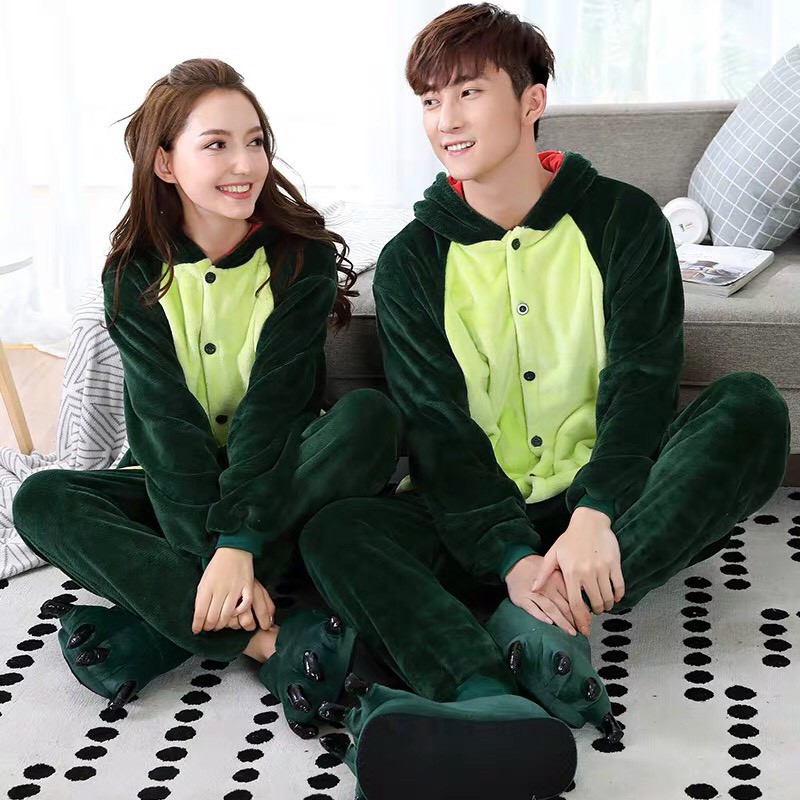 BAJU ONESIE DINOSAURUS DINO HIJAU KOSTUM COSPLAY PIYAMA