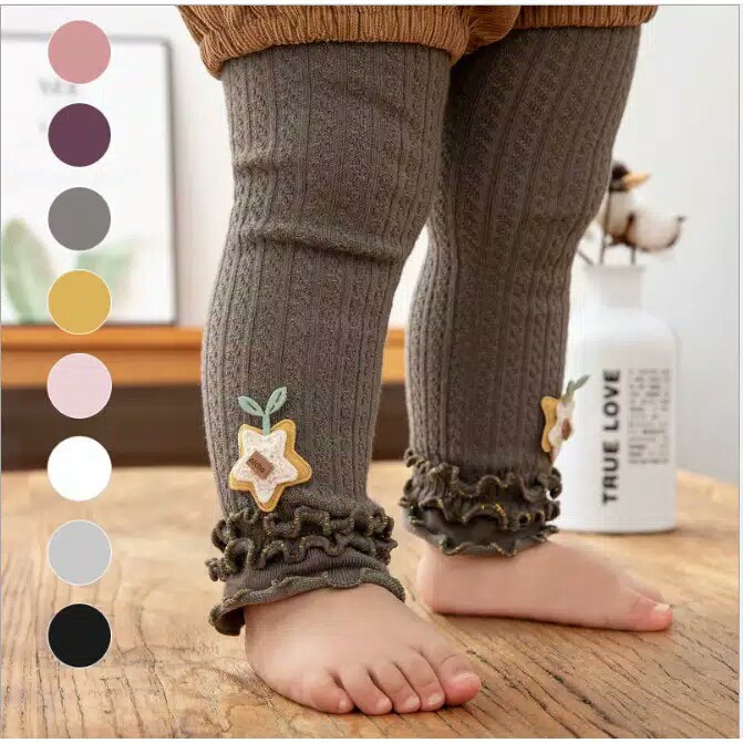 Legging Anak Perempuan dan Bayi import Bahan Knit Good Quality Premium Ruffel