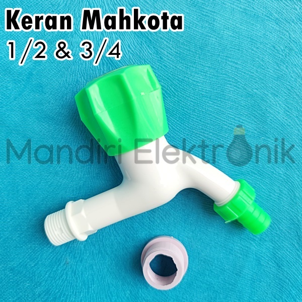 Keran Air Plastik Mahkota 1/2 &amp; 3/4 Inch FTA - Kran Air Plastik Taman 1/2&quot; 3/4&quot; - Keran Air PVC Model Putar Mahkota