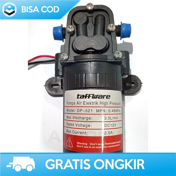 POMPA AIR SEMPROT MOTOR ELEKTRIK TAFFWARE DP-521 ORIGINAL 12V MURAH