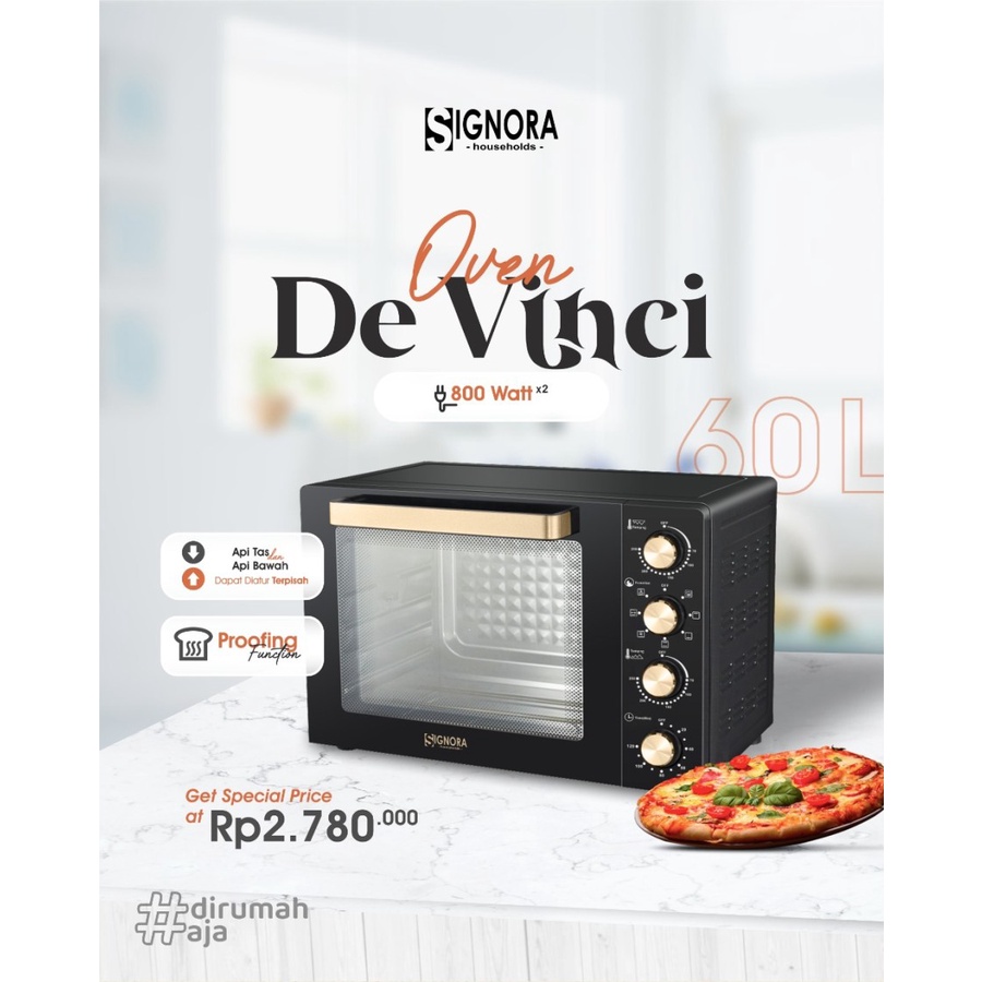 Oven Signora De Vinci Kapasitas 60 Liter/Oven Listrik Signora DeVinci