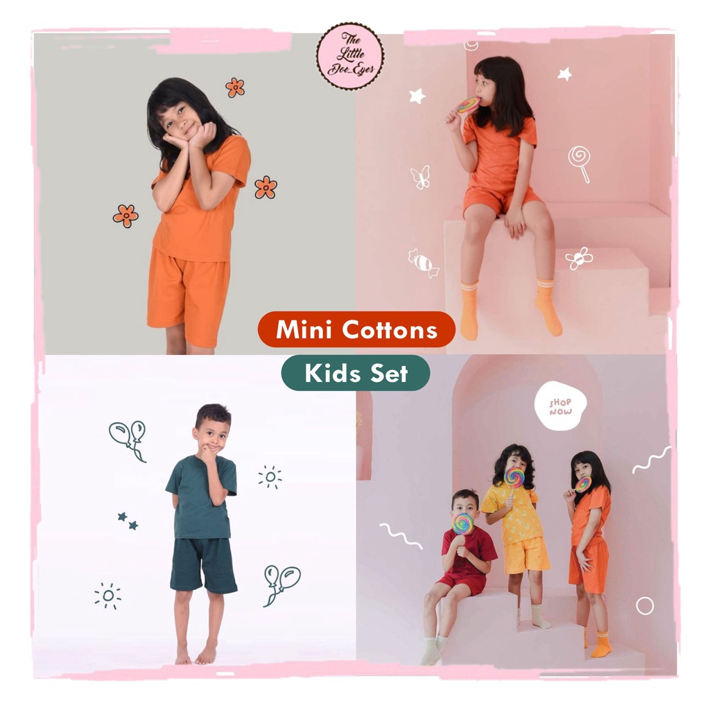 MINI COTTONS Kids Set Setelan Kaos Polos Anak