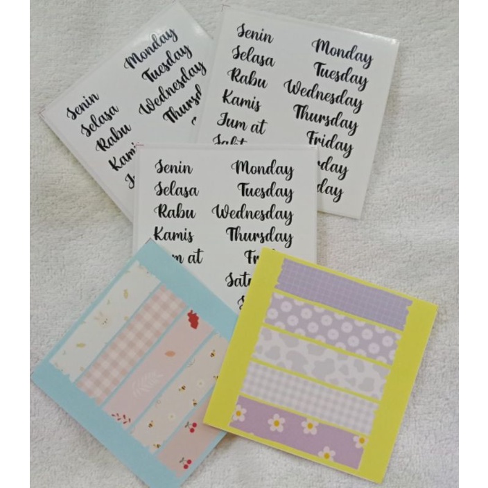 

Stiker Aesthetic Nama Hari/ Stiker Selotip