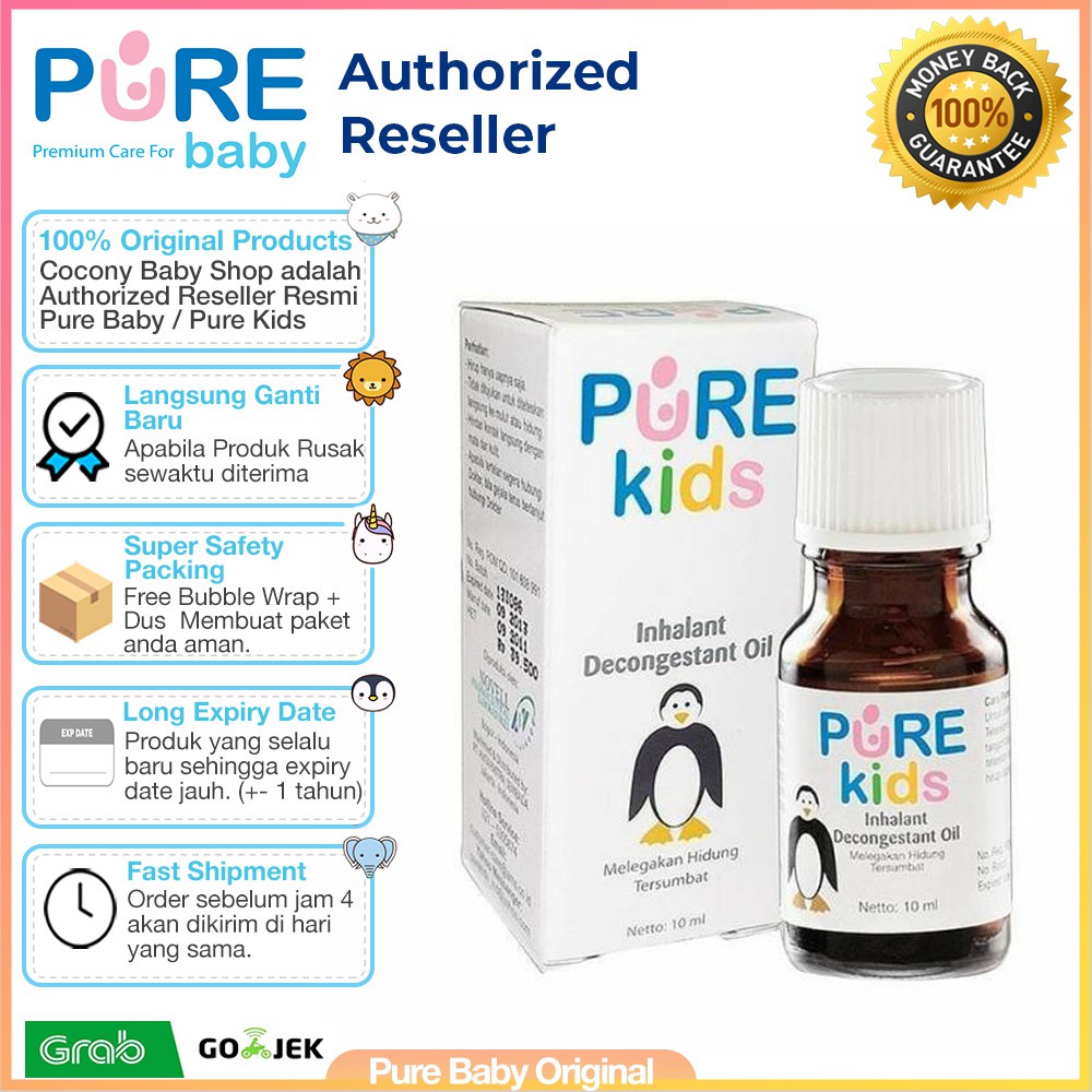 [BPOM] - Pure Kids Inhalant Decongestant Oil Obat Hidung Tersumbat Anak Baby Bayi Purebaby Purekids-1