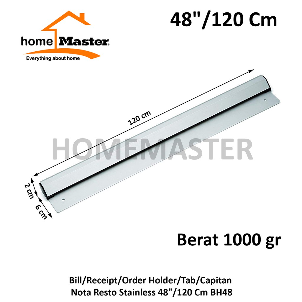 

HomeMaster Bill/Receipt/Order Holder/Tab/Capitan Nota Resto Stainless 48"/120 Cm BH48