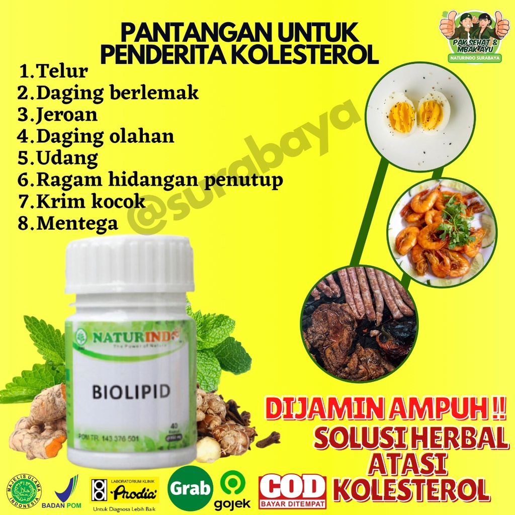 Obat Penurun Kolestrol Kolesterol Tinggi 250 Asam Urat Obat Herbal Penurun Kolestrol Jahat Darah Tinggi Obat Penghancur Lemak Darah Herbal Ampuh Menurunkan Kolesterol Bpom Jamu Kolestrol Stroke Jantung Koroner Tradisional Biolipid Naturindo Surabaya-5