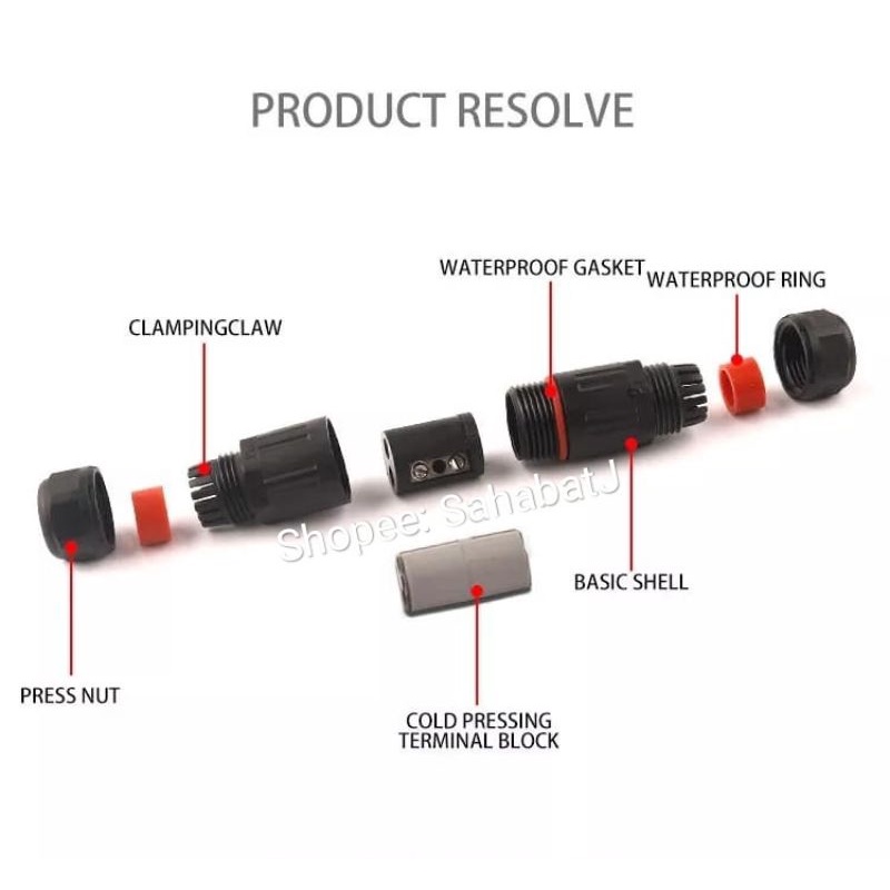IP68 Waterproof Wire Connector Sambungan Kabel Tahan Konektor Air Anti Air 2 Pin 3 pin CDF-M3