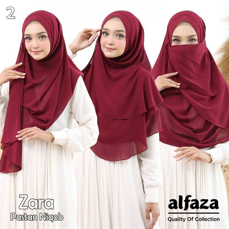 Hijab Instan 3 in 1 Zara Pastan Niqob Ceruty Babydoll Premium  Pashmina Instan Cadar Murah Terlaris
