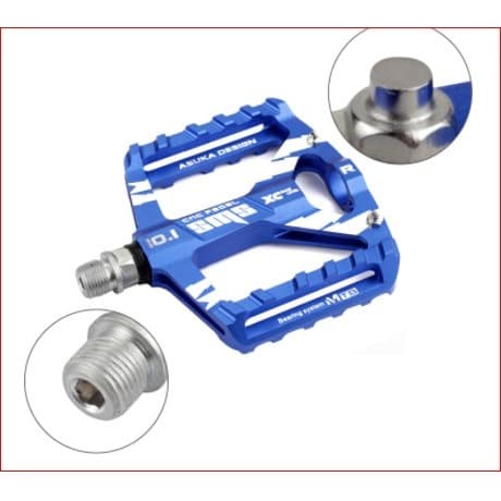 Pedal sepeda gunung pedal sepeda anti slip pedal almunium - Biru