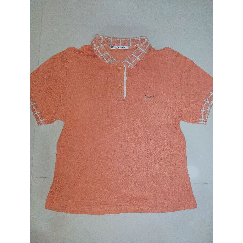 Atasan kaos berkerah wanita orange Hassenda