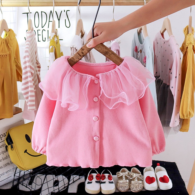 SW5- Jaket Sweater Cardigan Wol Anak Bayi Perempuan Lace LISSA