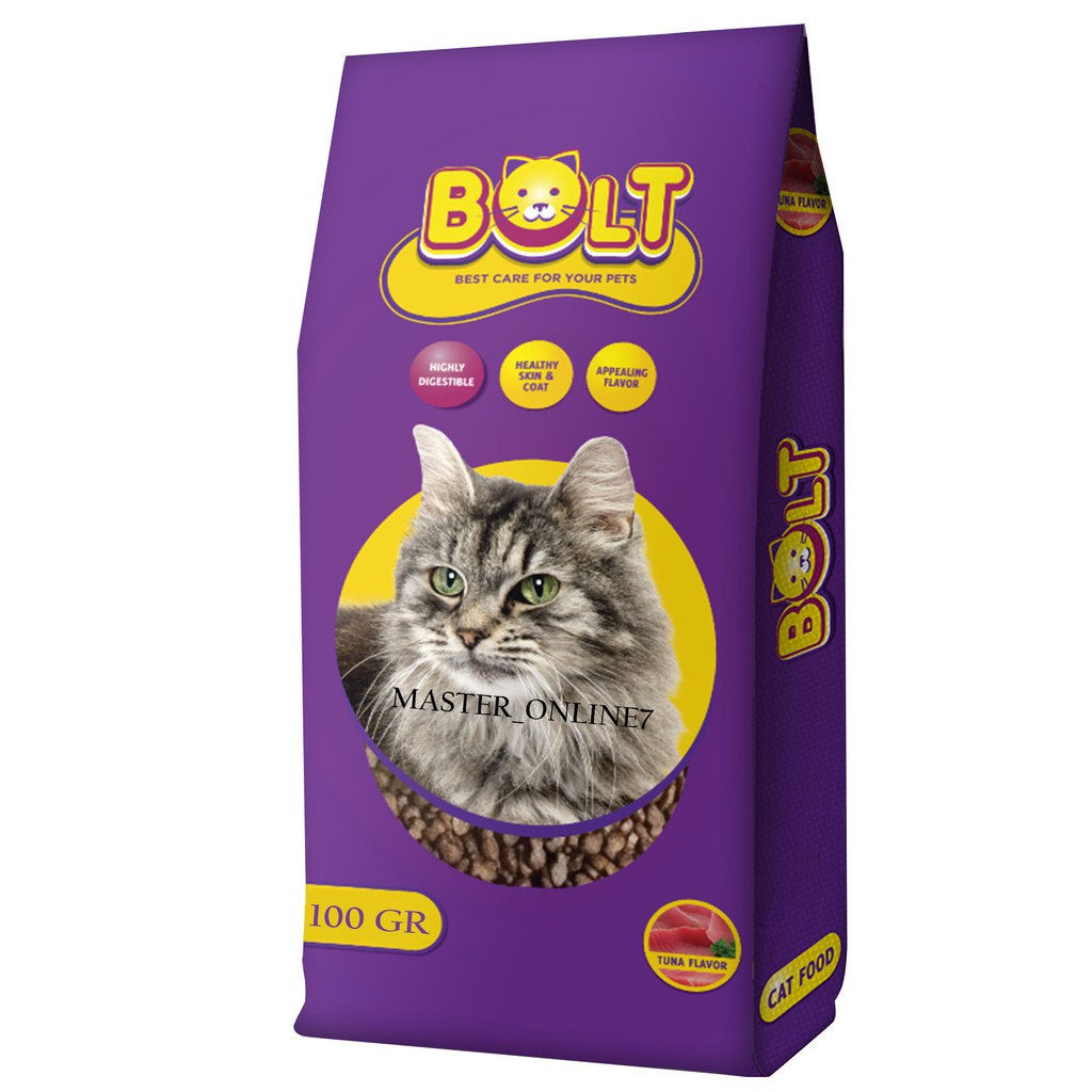 Makanan Kucing Bolt - Catfood Merk Bolt Repack Kualitas terbaik kemasan Street Feeding