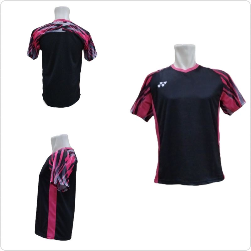 Kaos Bulutangkis Indonesia Malaysia Open Fajar Rian / Jersey Badminton / Atasan Kaos Seragam Baju Badminton Bulutangkis Shuttlecock Kok Raket Mania Fajri Indonesia Korea Selatan India An Se Young Kim Kong Lee-Y172.Polos Black