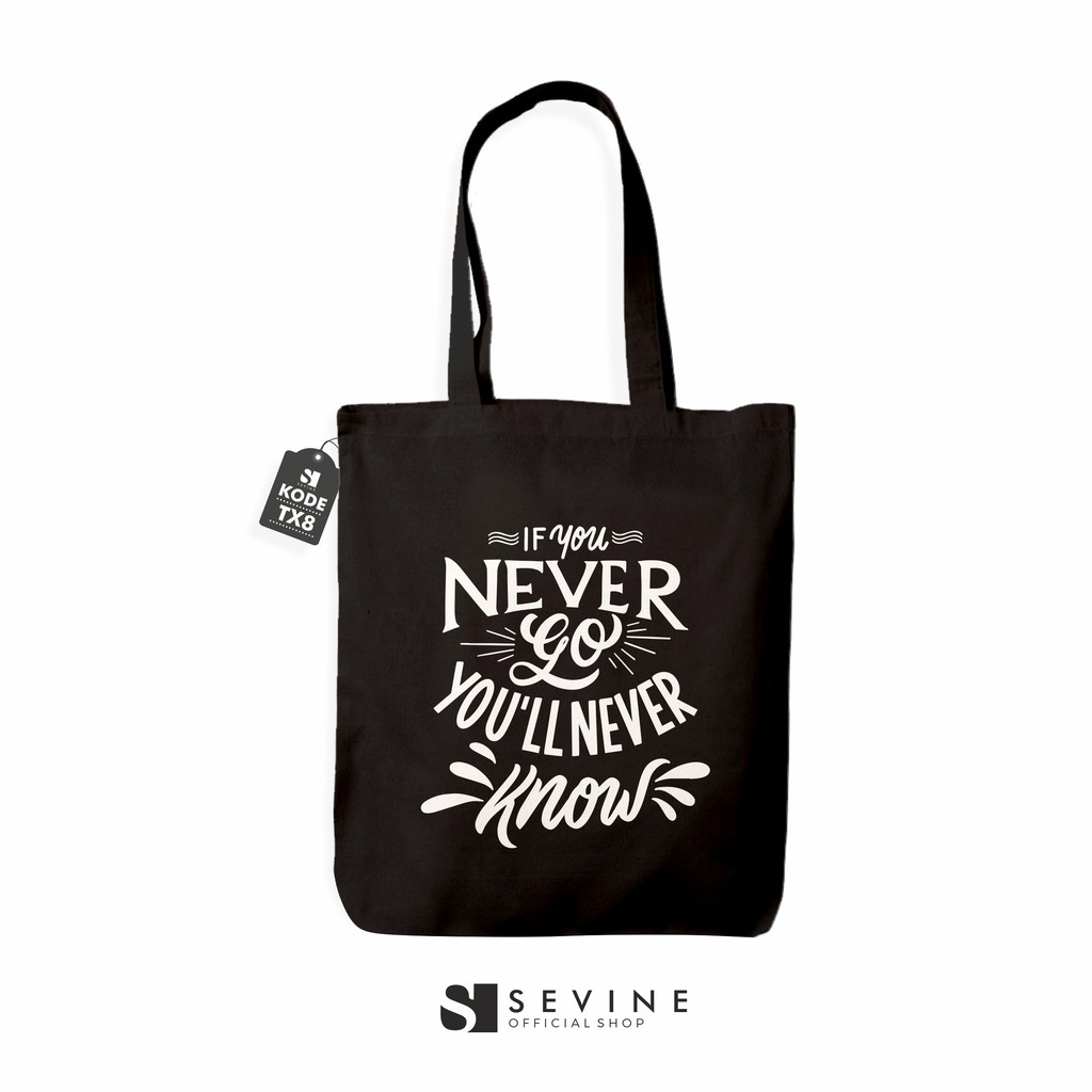 Sevine Totebag Sablon Tas Fashion Wanita Tote Bag Laptop Resleting Quote Motivation - TX