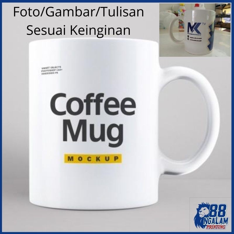 MUG Custom bisa Foto bebas / Cetak MUG Souvenir Unik / Gelas MUG