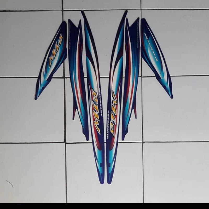 stiker striping motor mio sporty 2007 biru