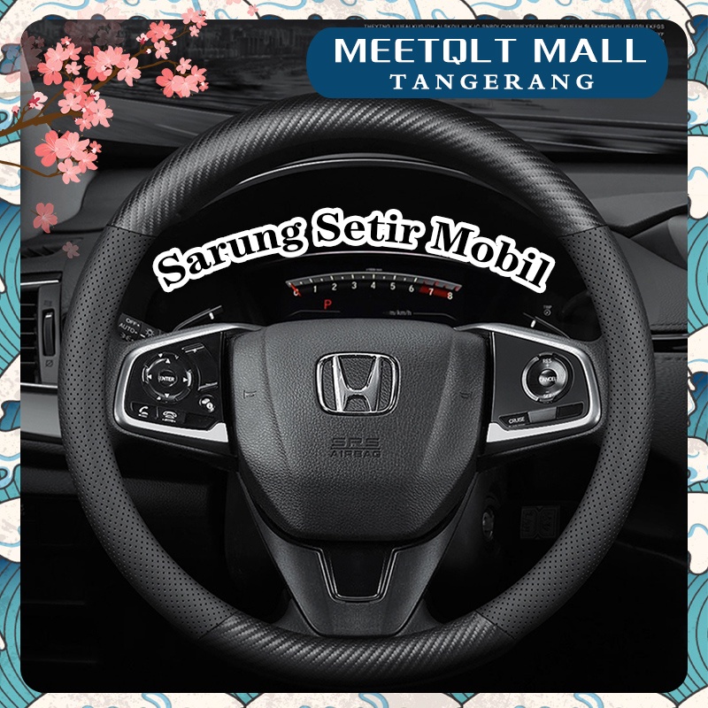 Sarung Setir Mobil/Cover Stir Mobil/Carbon Fiber Leather Steering Wheel Cover/Penutup Roda Kemudi Kulit/Penutup Roda Kemudi Fiber Karbon