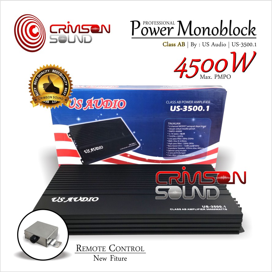 POWER MONOBLOCK US Audio US-3500.1 Class AB 4500 Watt
