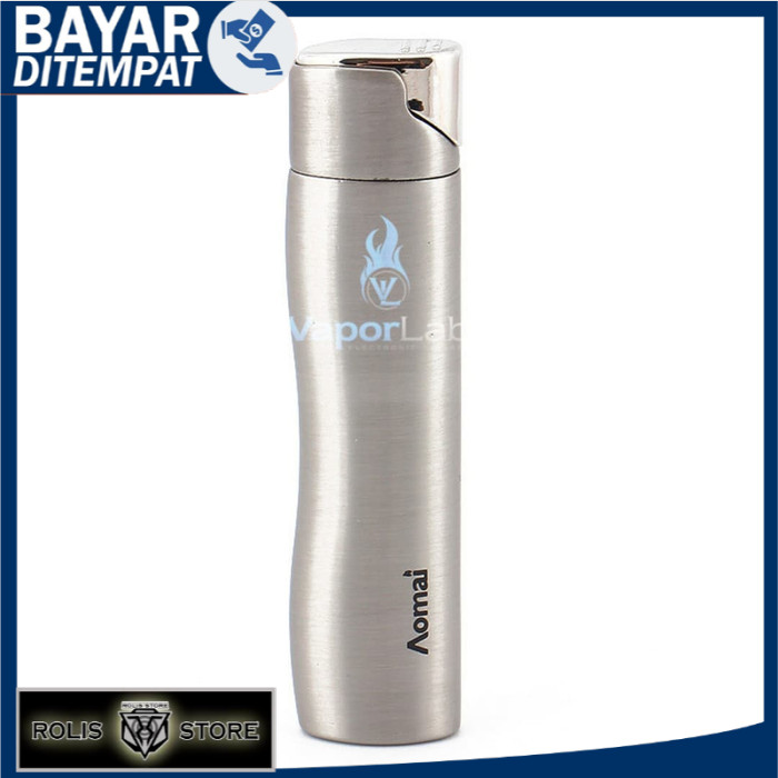 mancis korek api bara gas bisa isi ulang AOMAI 5105 torch lighter unik - 9665- Silver