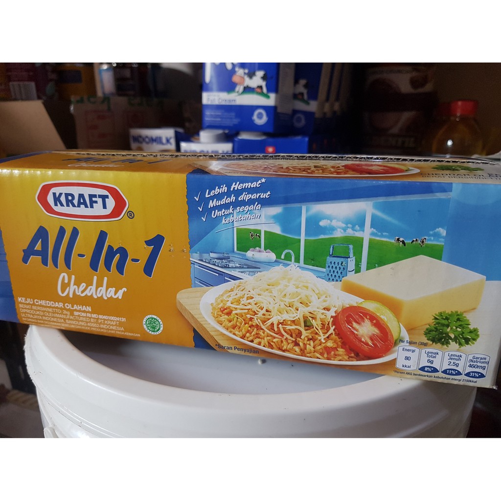 Jual Keju Kraft Cheddar All In 1 2kg | Shopee Indonesia