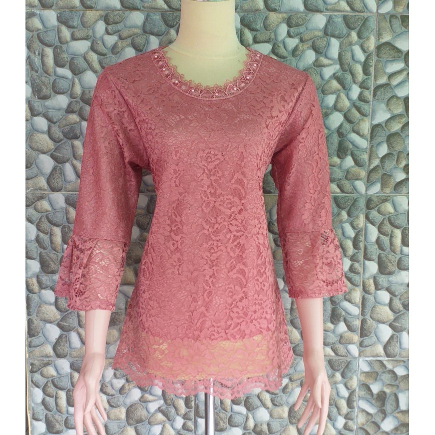 Atasan brukat by Aushia || Atasan Brokat modern || Blus Brokat simple-5