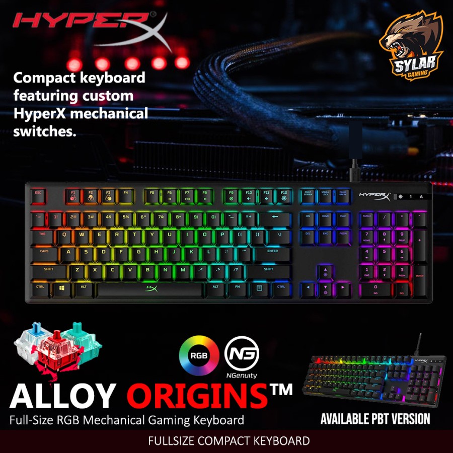 Jual HyperX Alloy Origins RGB Fullsize Mechanical Gaming Keyboard ...