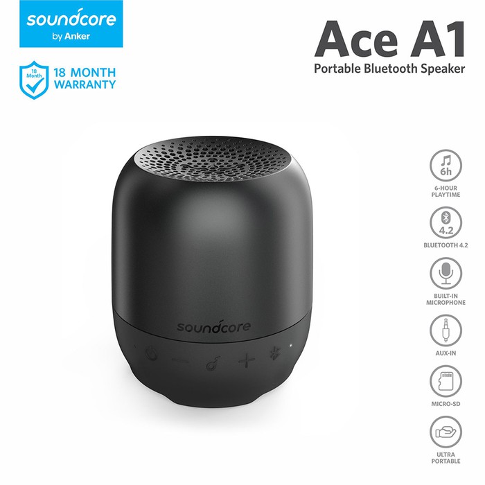 Soundcore Ace A1 Portable Bluetooth Speaker Black A3151011 - Hitam