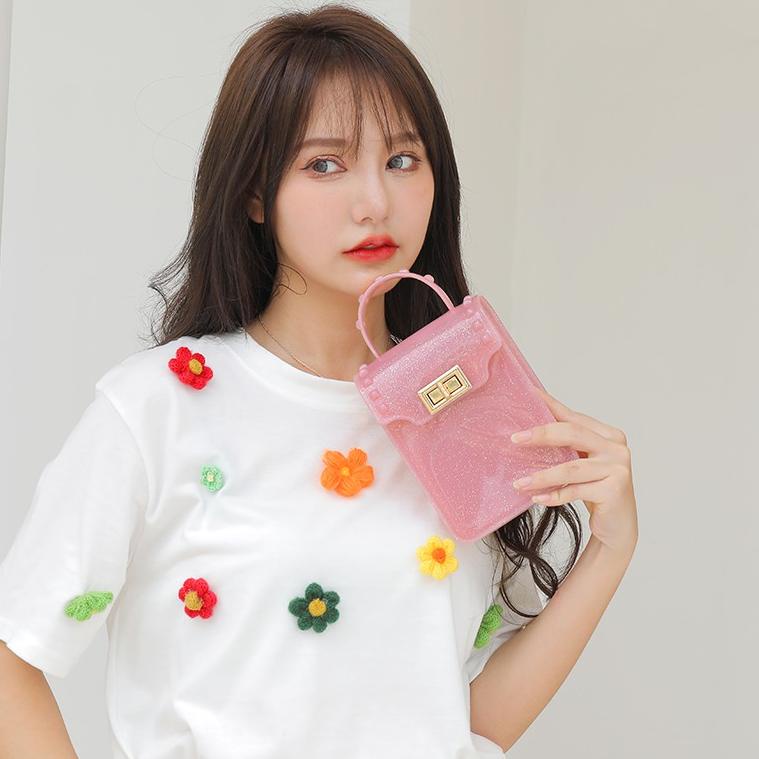 Tas HP Selempang Glitter Jelly Handphone Wanita T032 ▫ BSD.9685