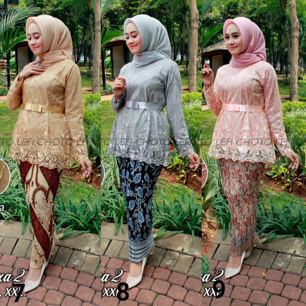 New Stelan Kebaya Tulle Alexa Mutiara Aneka Warna