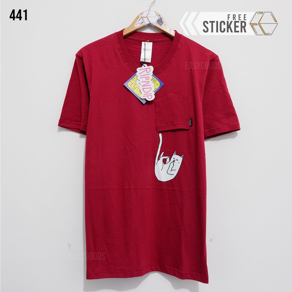 RIPNDIP FALL DOWN MERAH  MAROON  KAOS  TSHIRT PREMIUM SKATE 