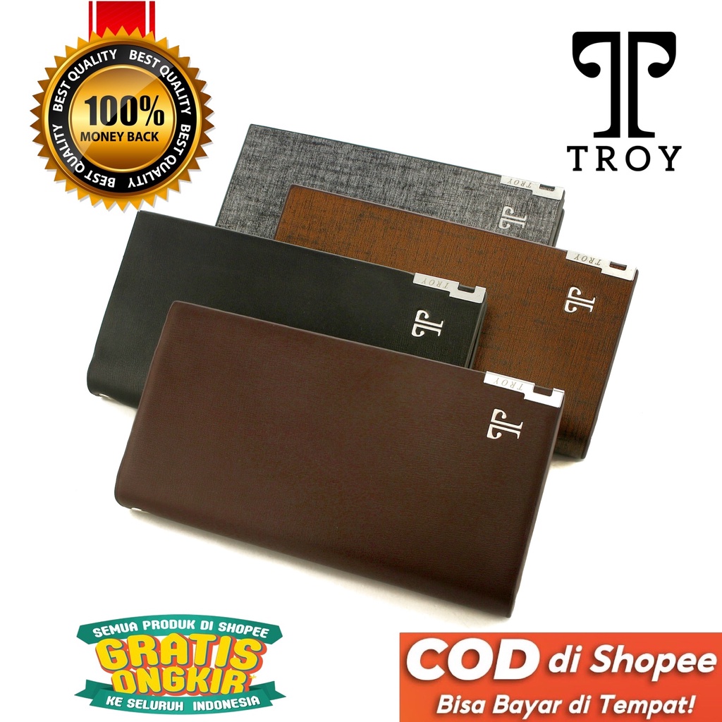 TOKOKOE - Dompet Pria model Panjang bahan Kulit Vegan dengan Kotak Premium Exclusive - Troy - Woxsa