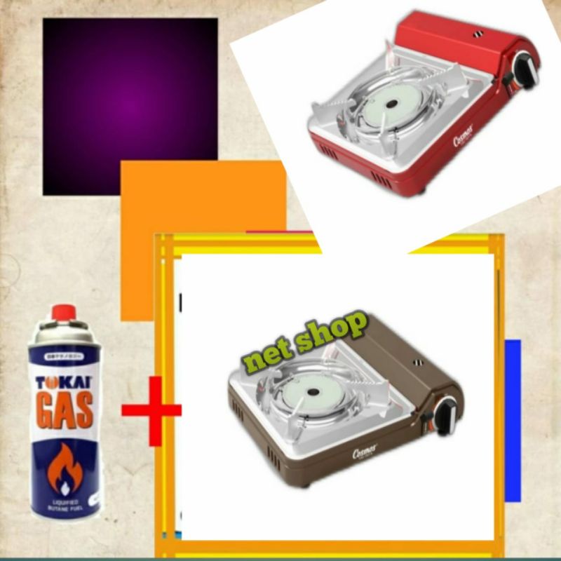 paket kompor cosmos portable dan gas kaleng