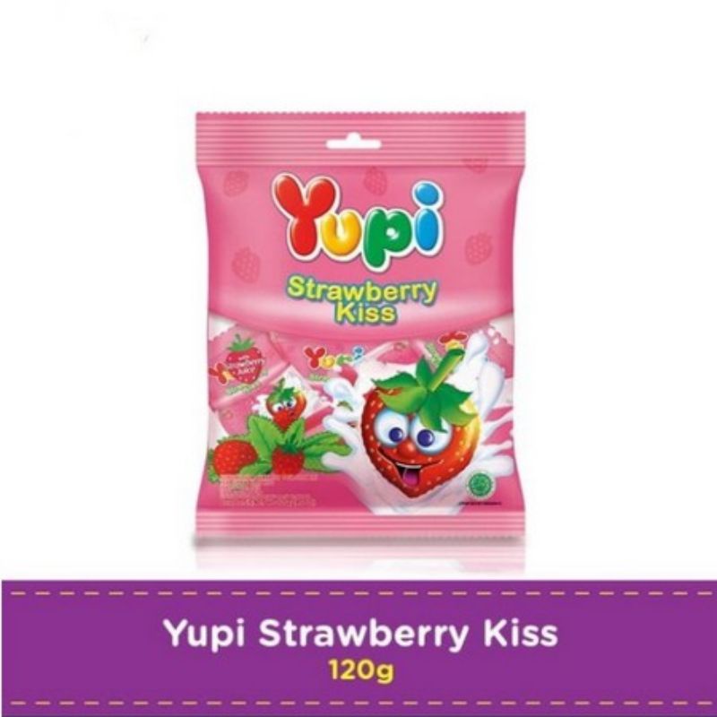 

Permen Yupi Strawberry Kiss 110gr