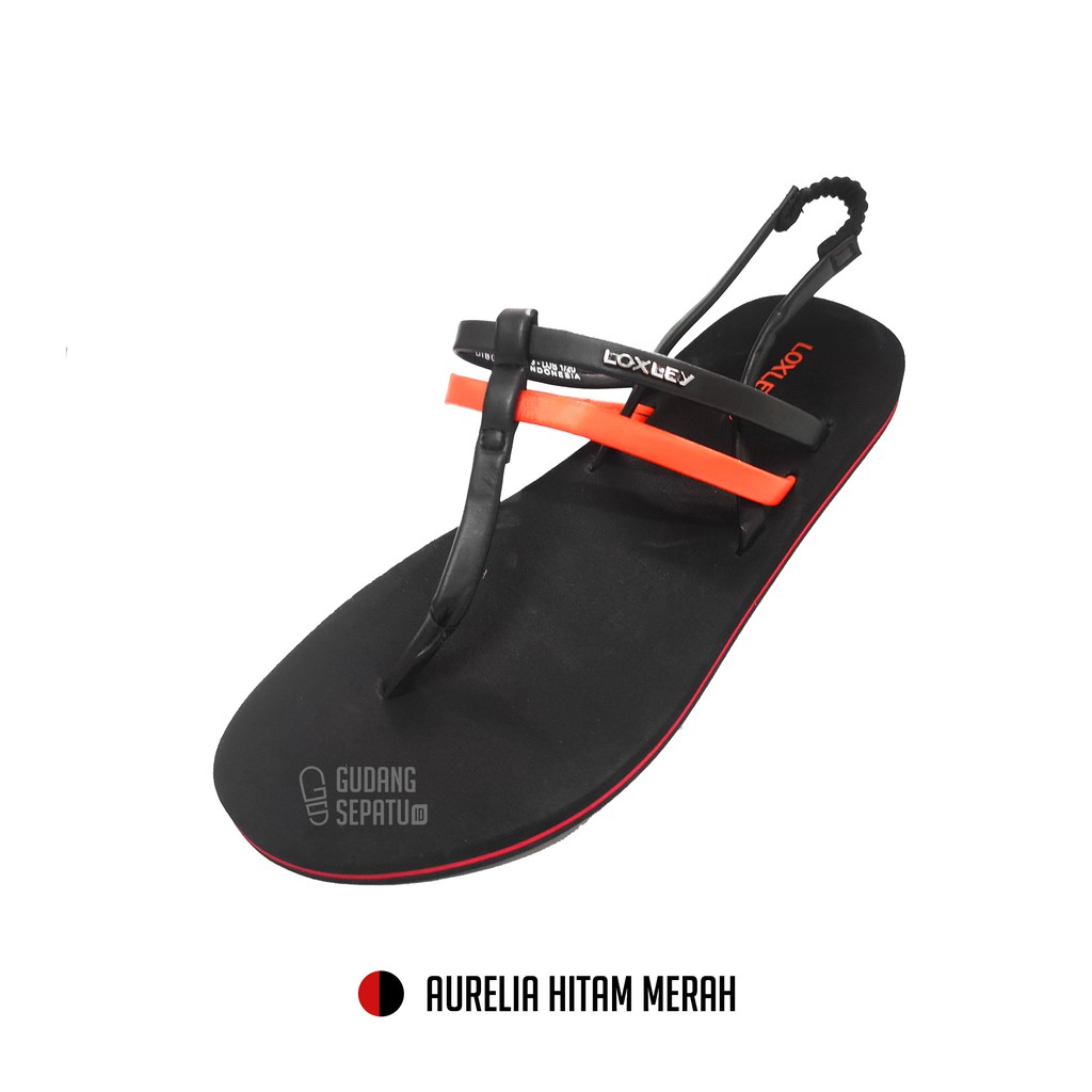 LOXLEY AURELIA - Sandal Wanita Black Red Size 37-40 Terjangkau Gratis Ongkir