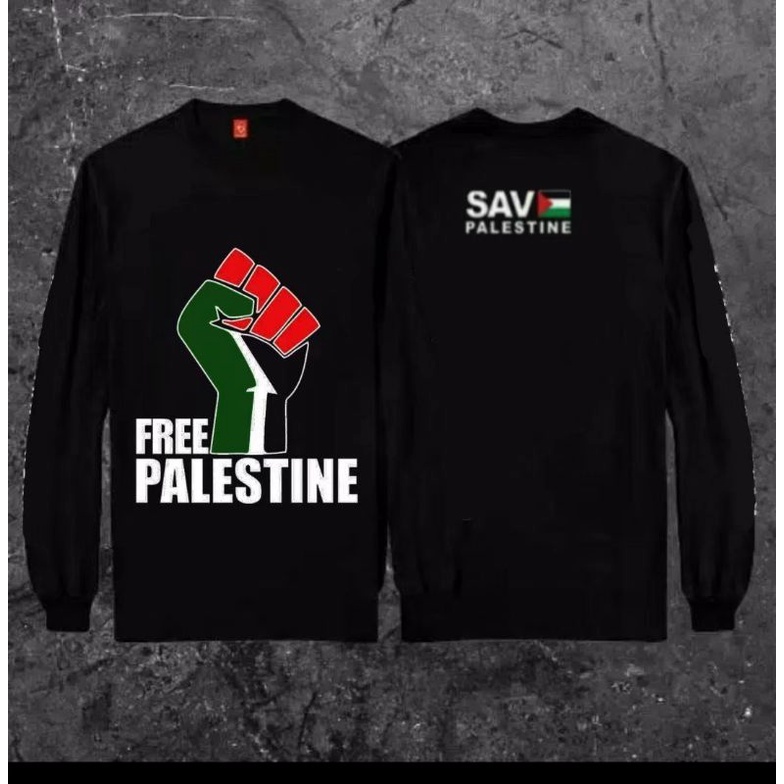 kaos palestina lengan panjang
