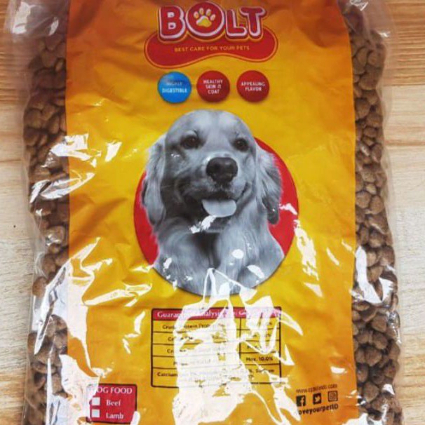 BOLT DOG FOOD BERNUTRISI MAKANAN ANJING KIBBLE SEGITIGA GEPENG