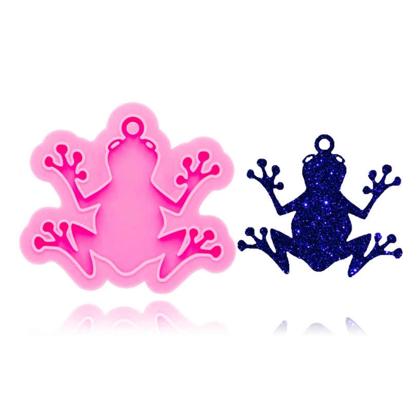 SIY  DIY Epoxy Resin Mold Cartoon Frog Shape Keychain Pendant Casting Silicone Mould