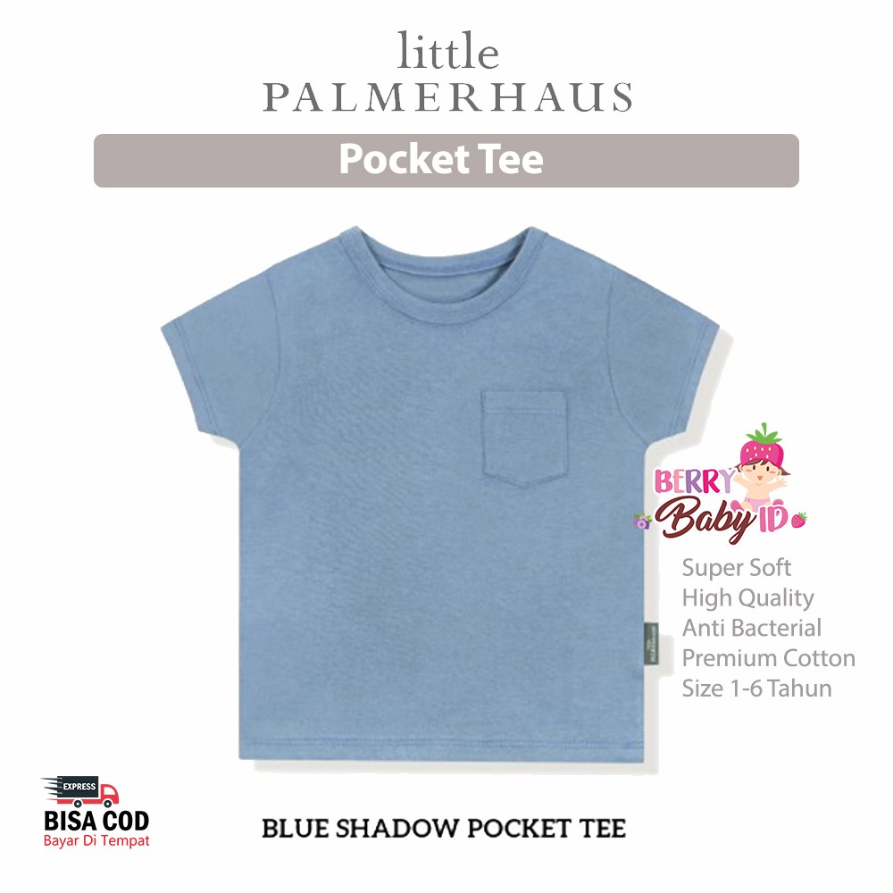 Little Palmerhaus Pocket Tee Baju Bayi Anak 1-6 Tahun Laki-Laki Premium Katun Berry Mart