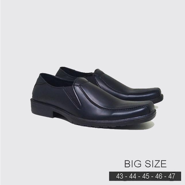 ZGX-04 Sepatu Pantofel Pria Ukuran Jumbo besar gede / sepatu Formal Slip-On Oxford Kulit hitam BIG SIZE 44 45 46 47